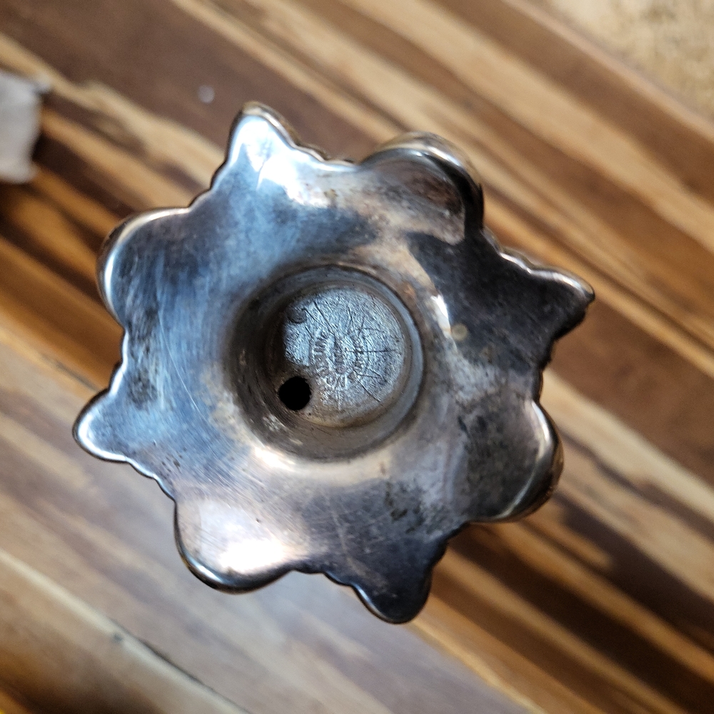 Pair of Russian Repousse Silver Plate Candlesticks by Warszawa Norblin 19th Cent - Picture 10 of 11